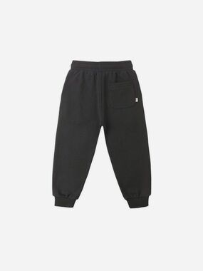 Kids Black Fleece Jogger Elastic Pants - YellowSub